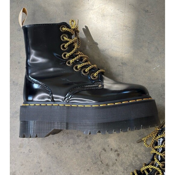 Dr. Martens JADON MAX Platform Combat Boots Vegan Black Oxford Women's US 6 - Picture 4 of 10